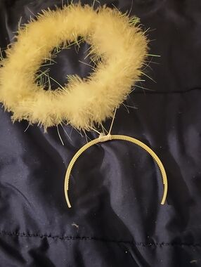 White Feather Trim Headband